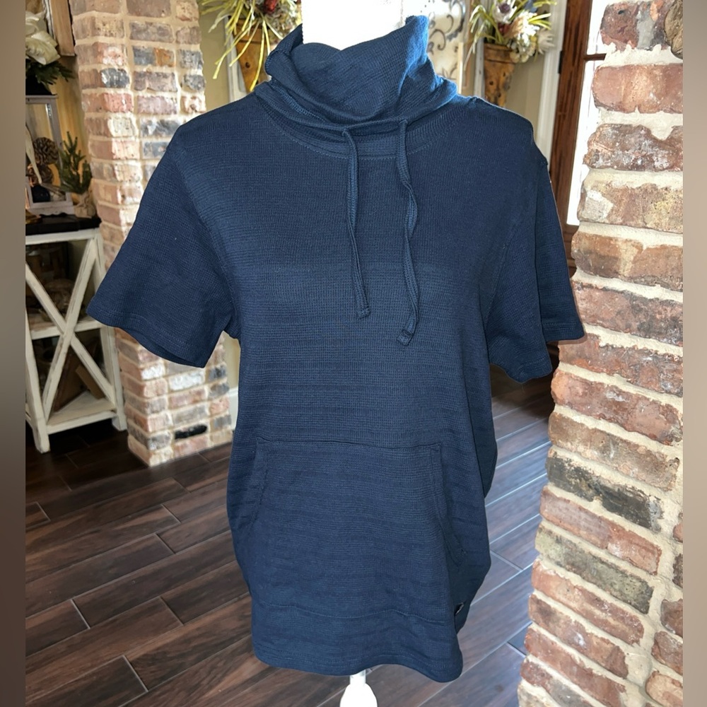 Original DNMX Outdoors High neck  Men Navy Blue Short Sleeve Pullover